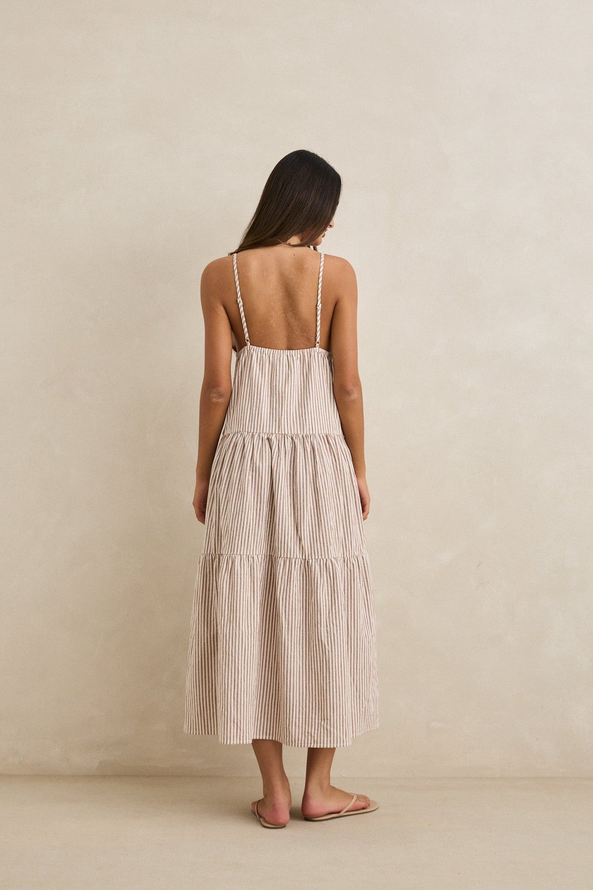 RHYTHM JACI MAXI DRESS TAN 1XS