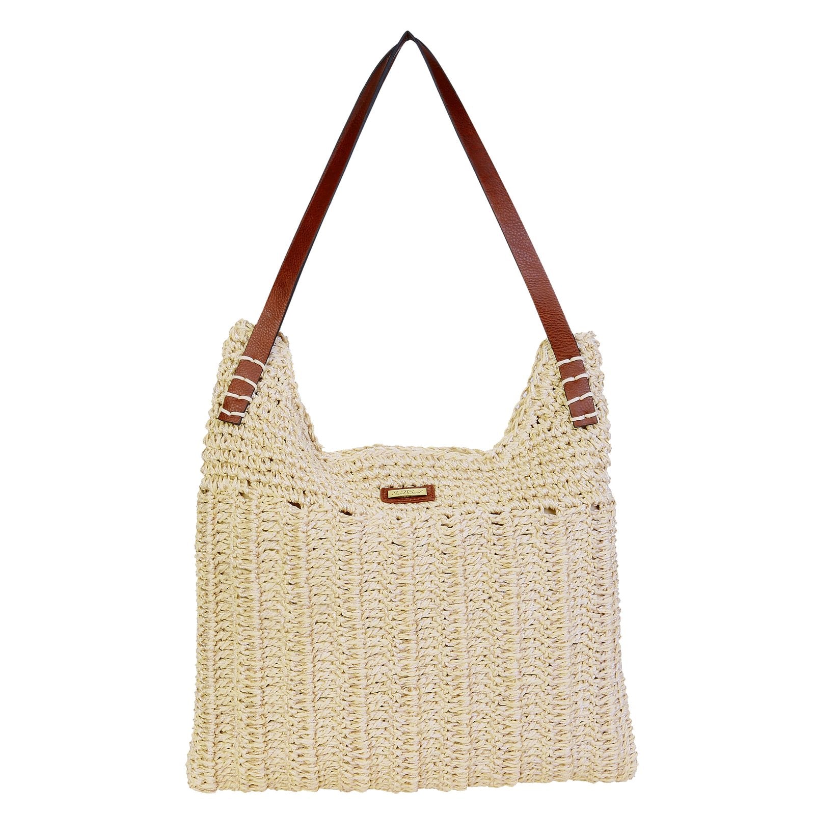 SUN N SAND PAPER CROCHET SHOULD TOTE NATURAL