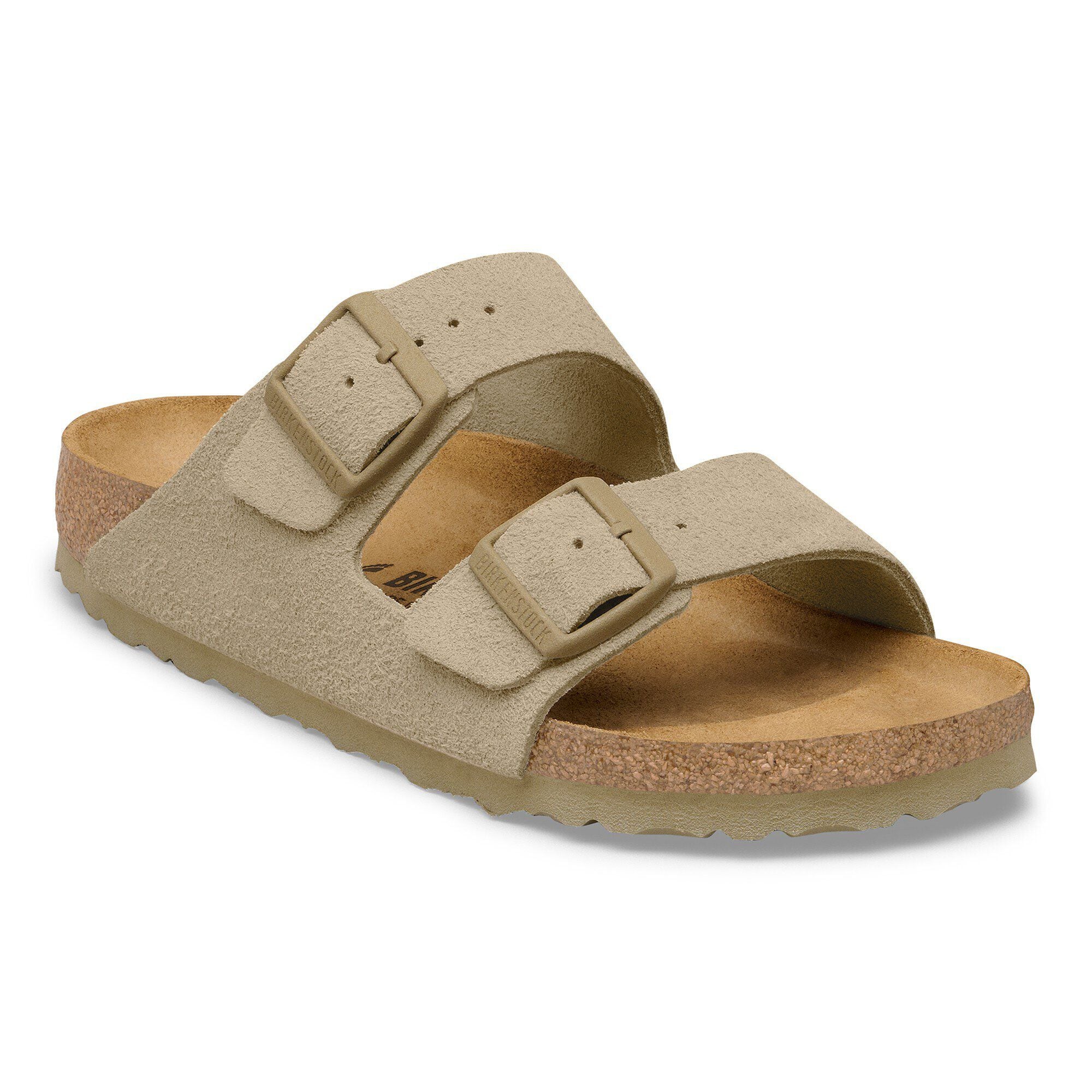 Birkenstock Arizona Mens Sandal Suede-Faded Khaki 8