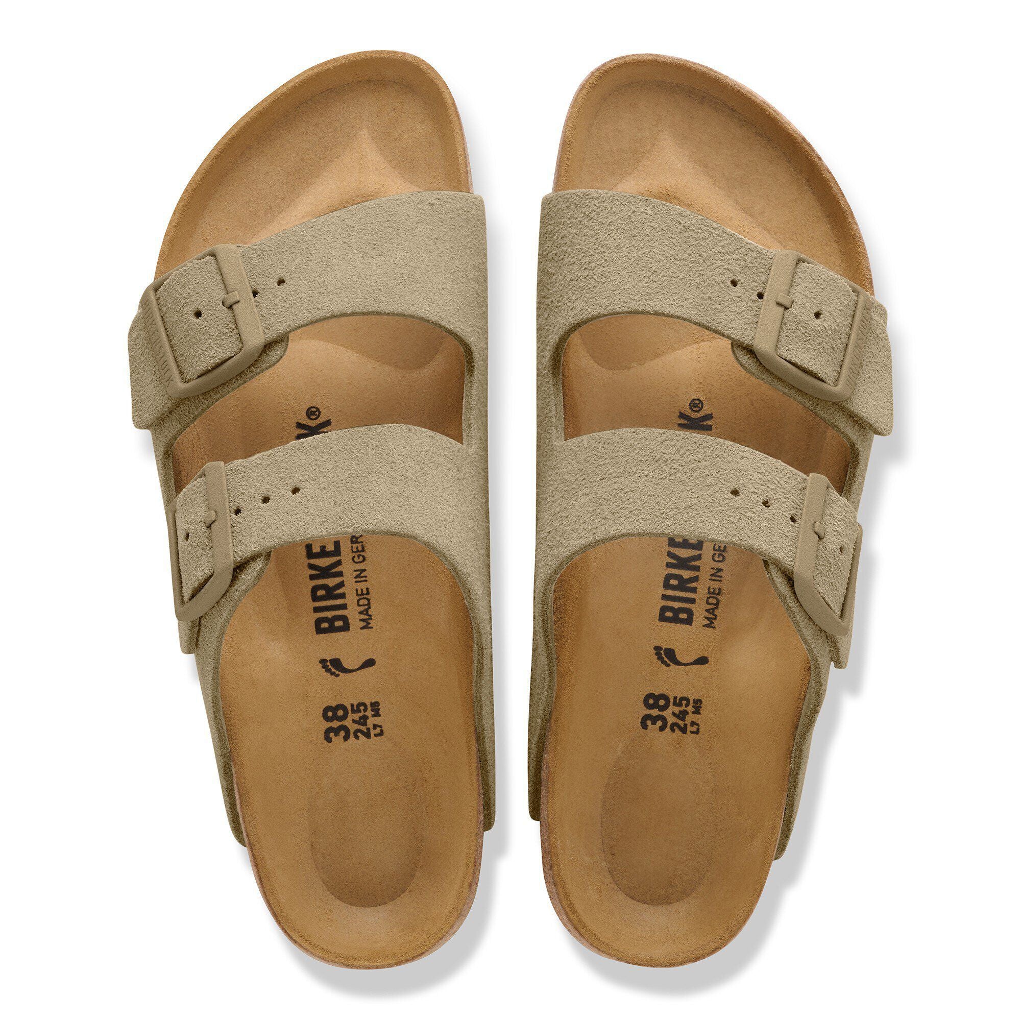 Birkenstock Arizona Mens Sandal Suede-Faded Khaki 11
