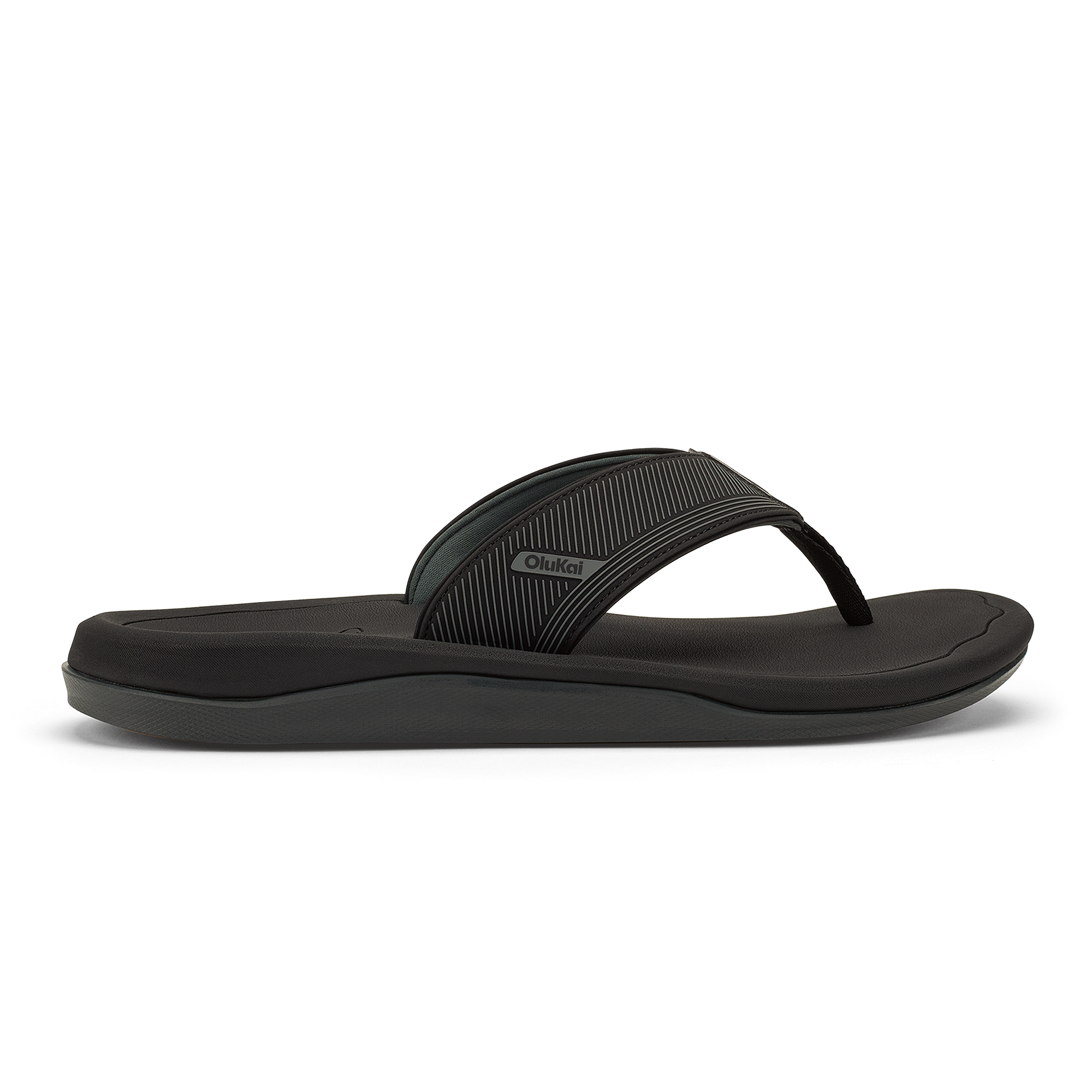 Olukai Ahi Kai Mens Sandal 4040-Black-Black 13