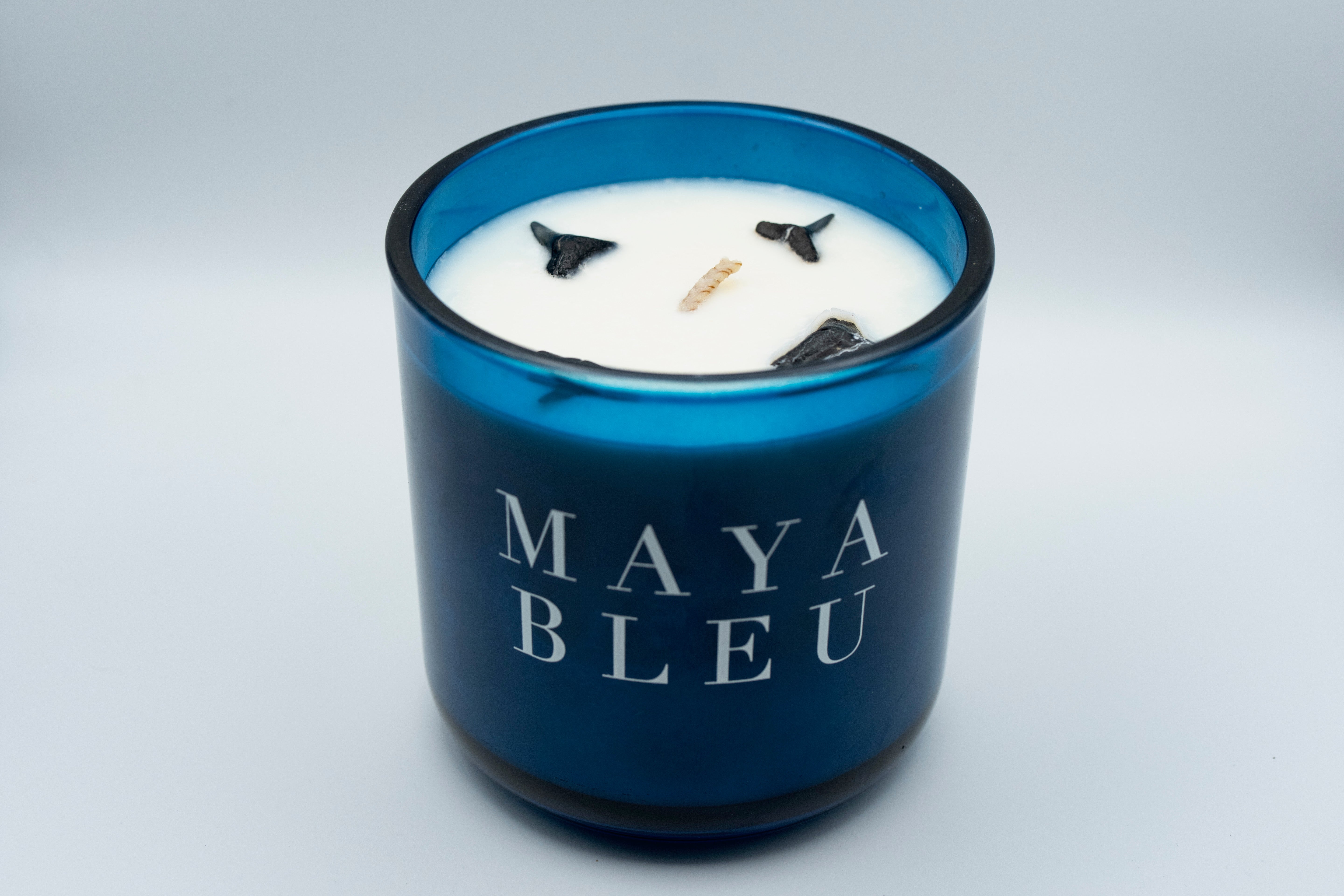 Maya Bleu Shark Tooth Candle Blue 16oz