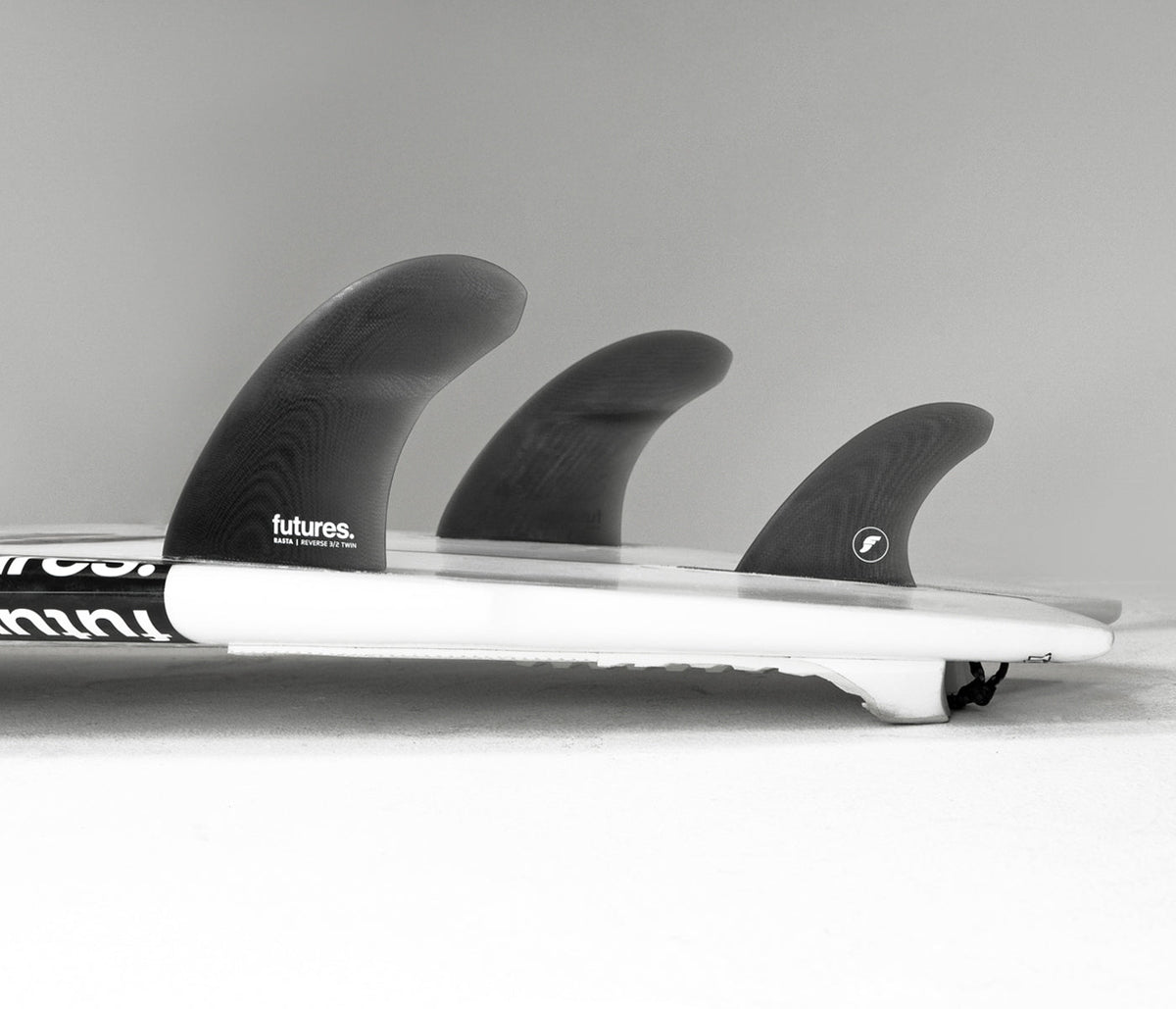 Futures Fins Rasta 3/2 Reverse Twin+1 Fiberglass Twin Fins Smoke