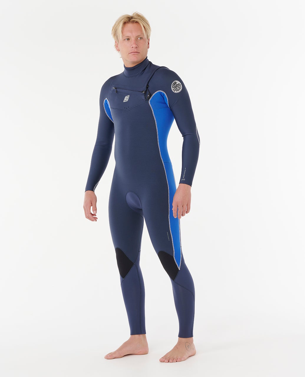 Rip Curl Mens Dawn Patrol 3/2 Chest Zip Wetsuit 2141-Electric Cobalt XL