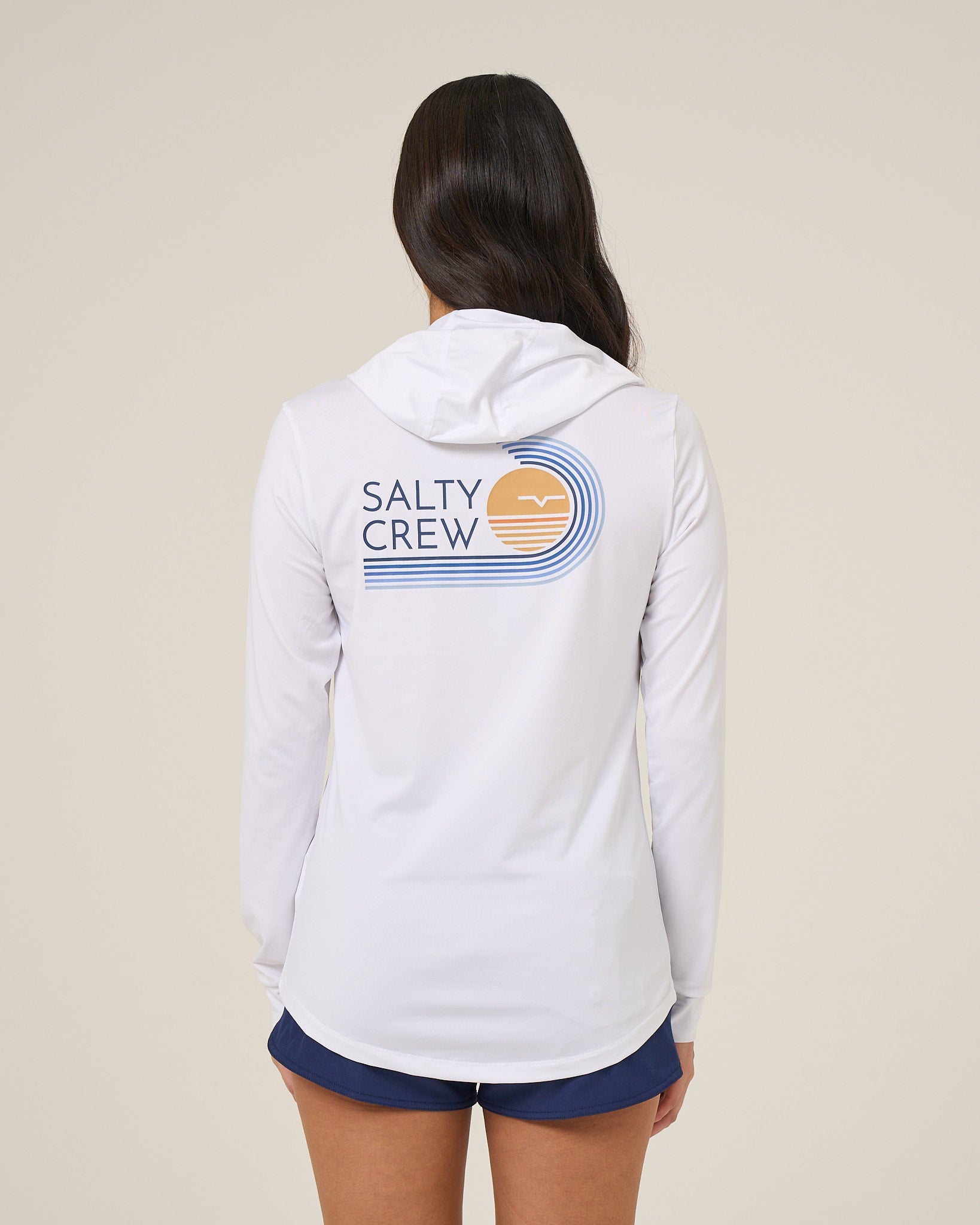 Salty Crew Ombre Wave Hood Sunshirt - White XS