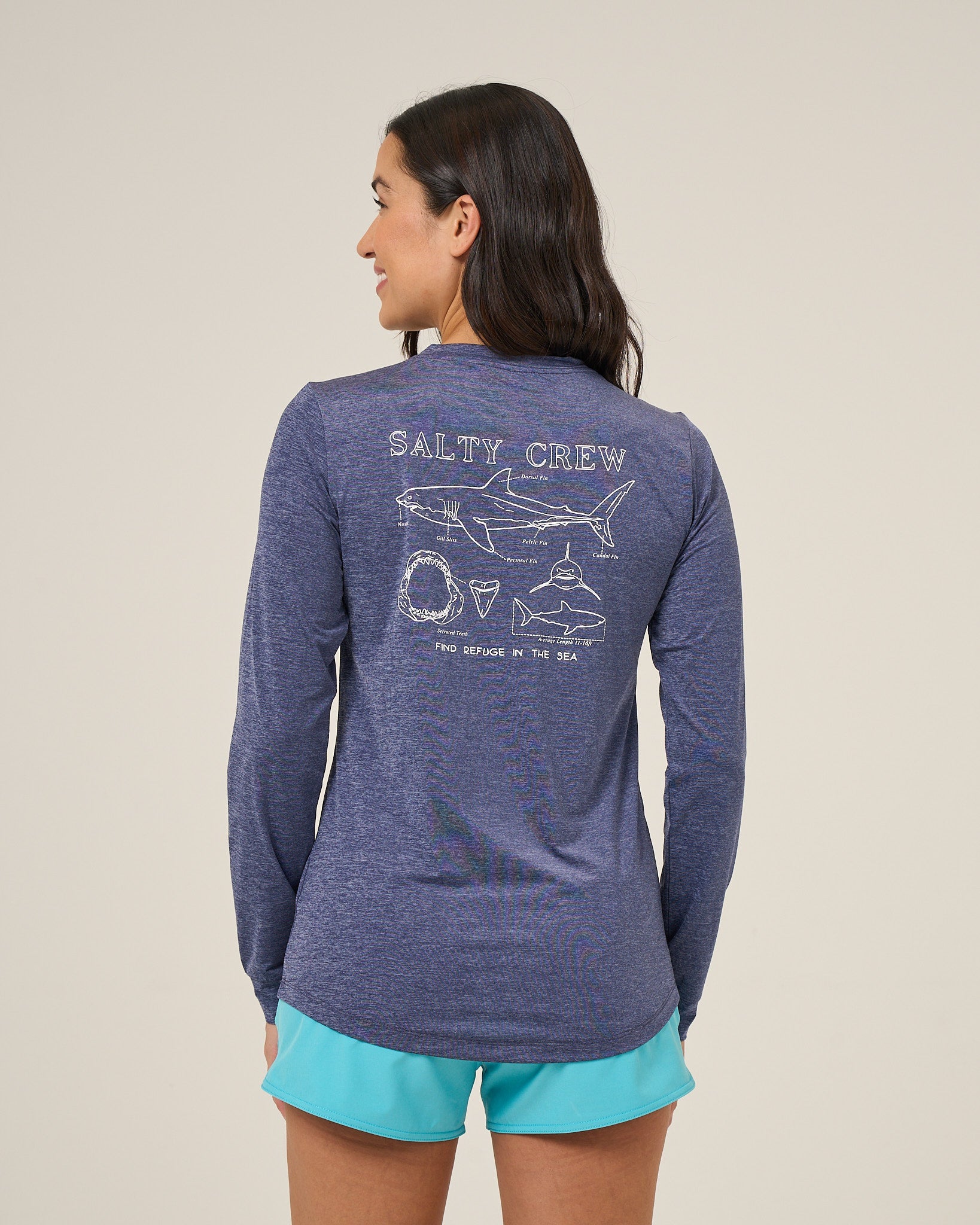 Salty Crew Shark anatomy Sunshirt BrightNavy M