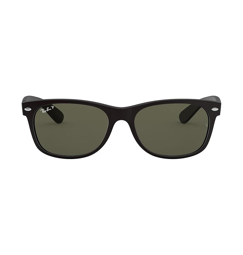 Ray Ban New Wayfarer Polarized Sunglasses RubberBlack PolarGreen Wayfarer