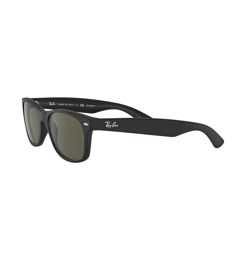 Ray Ban New Wayfarer Polarized Sunglasses RubberBlack PolarGreen Wayfarer