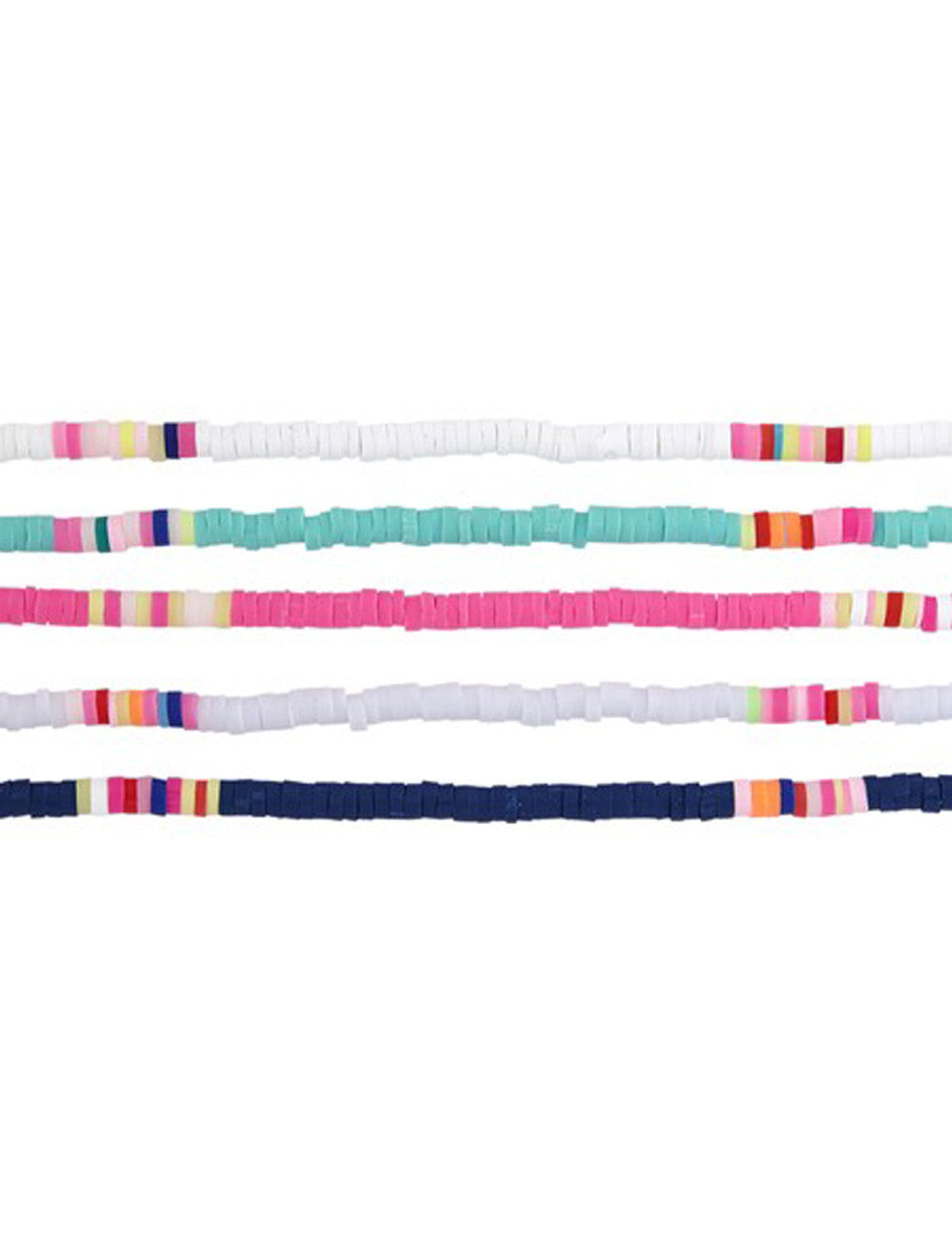 WAVE & PALMS SQUARE CUT MULTI FIMO BEAD NK