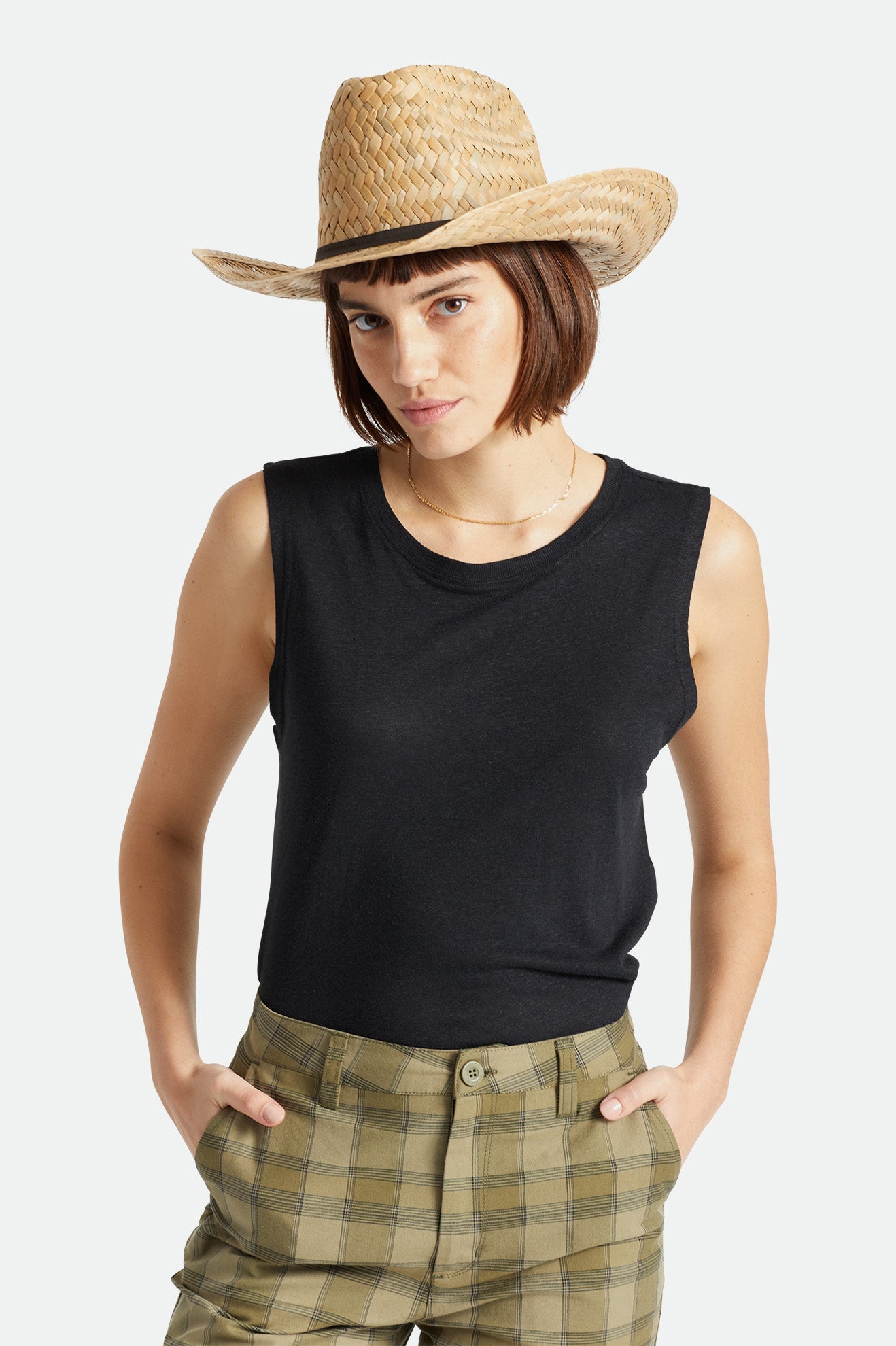 Brixton Houston Straw Cowboy Hat NATUR-Natural S/M