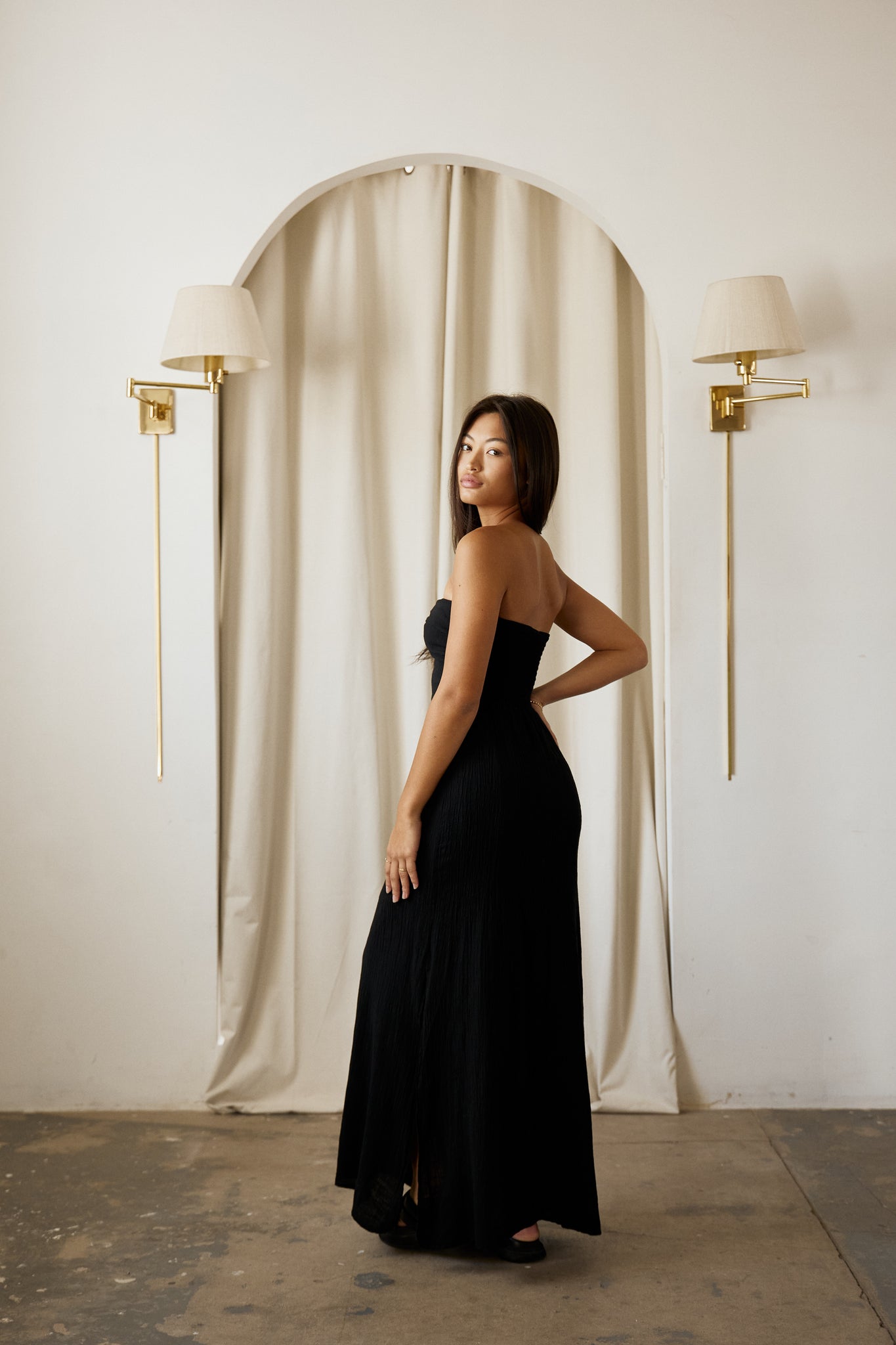 Blanco Twist Front Maxi Dress Black L