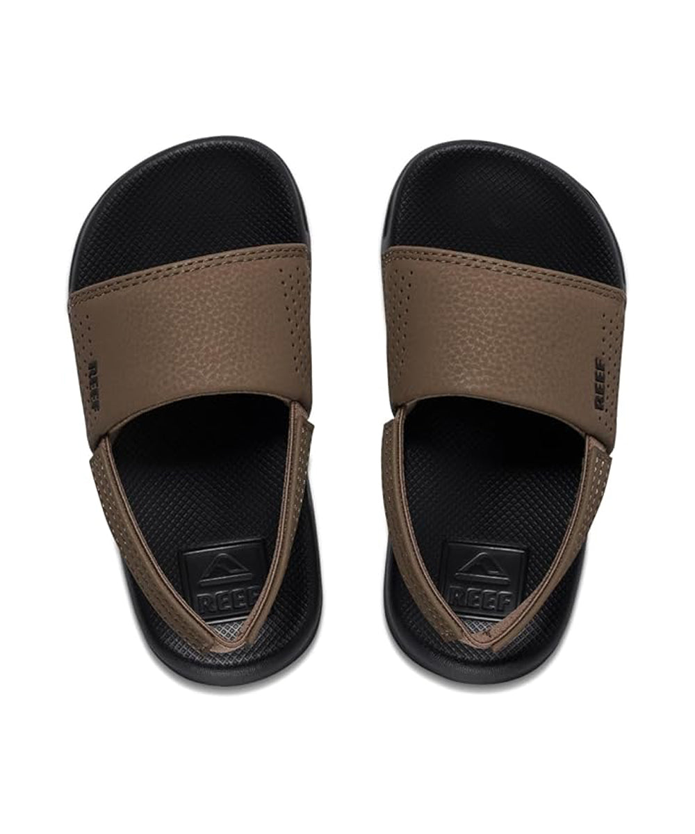 Reef Little One Slide Boys Sandal Black-Tan 6 C