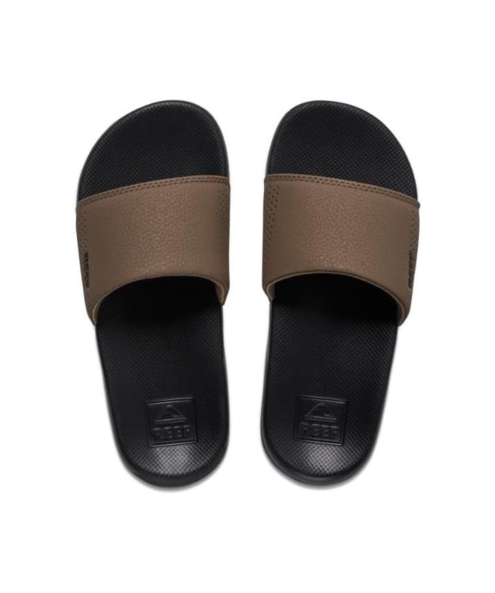 Reef One Slide Boys Sandal Black-Tan 1 Y