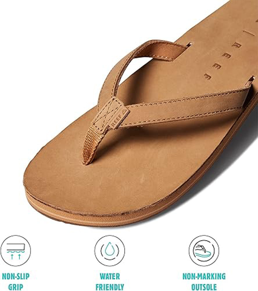 Reef Solana Leather Womens Sandal Tan 6