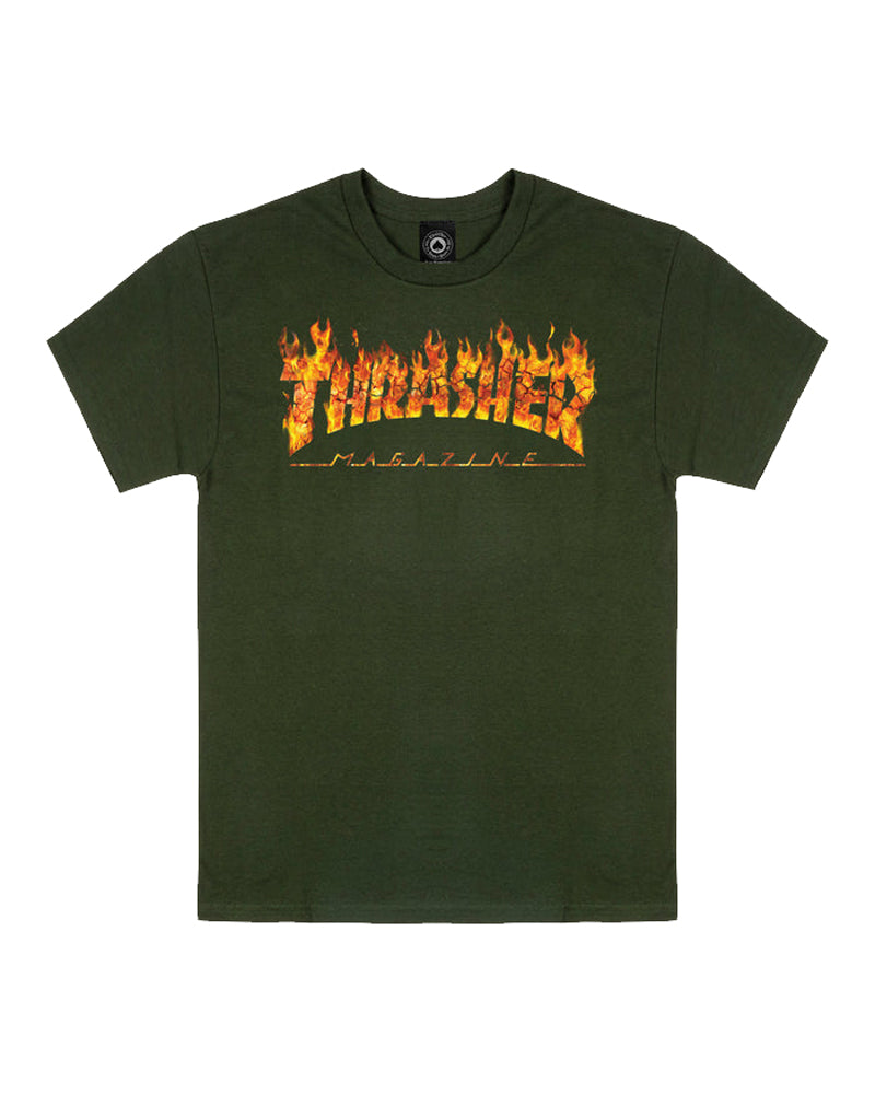 Thrasher Magazine Inferno SS Tee Forest Green L