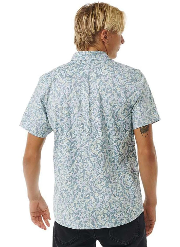 RIP CURL FLORAL REEF S/S SHIRT 3136-BLUESTONE XXL