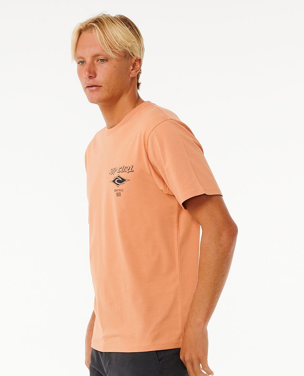 RIP CURL FADE OUT ICON TEE 0136-CLAY M