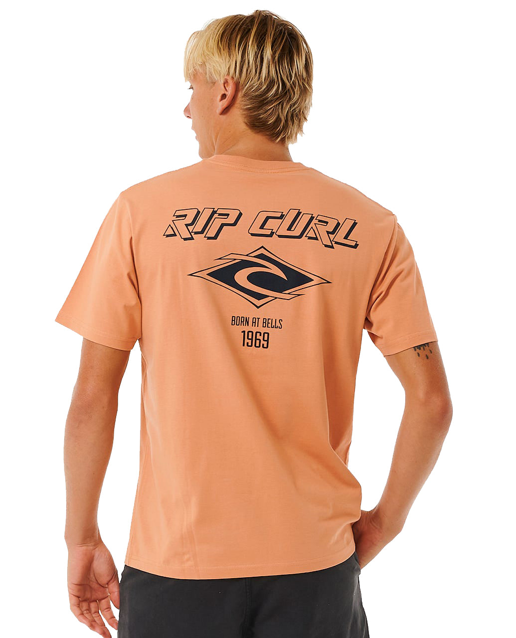 RIP CURL FADE OUT ICON TEE 0136-CLAY M