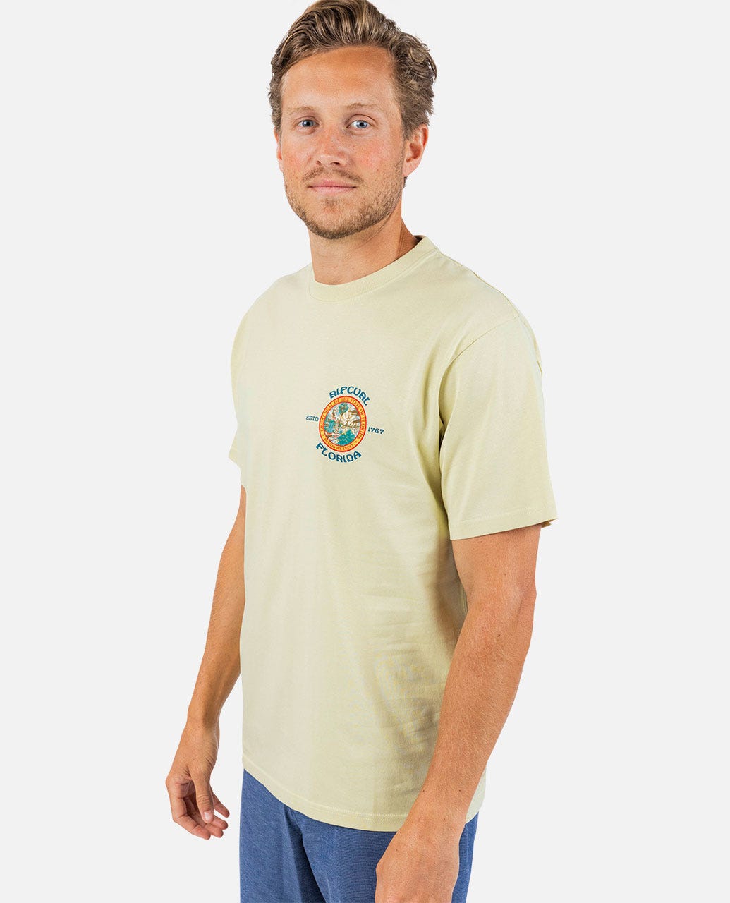 RIP CURL THE SWAMP PREM TEE 8872-VINTAGE YELLOW XL