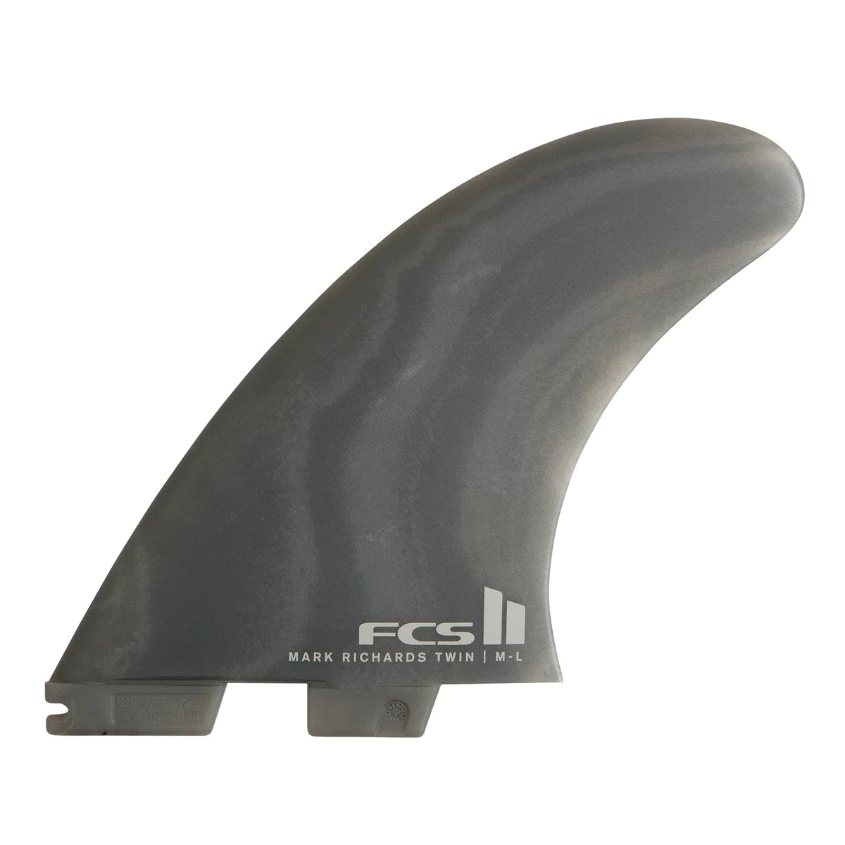 FCS 2 MR Neo Glass Twin+1 Fin Set Smoke Swirl XL