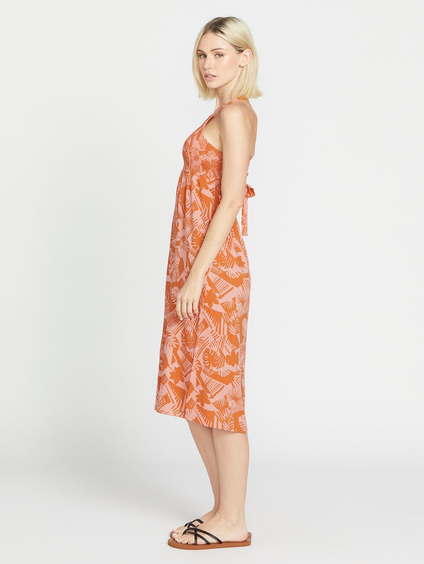 VOLCOM OFF TROPIC DRESS BRT-BURNT SIENNA XS