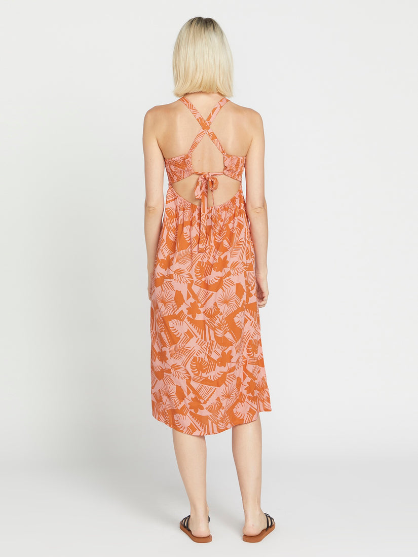 VOLCOM OFF TROPIC DRESS BRT-BURNT SIENNA XS
