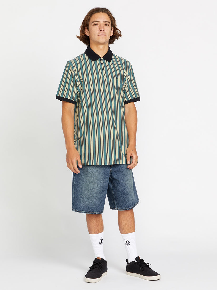VOLCOM STRIKER STONE POLO SS SVB-SERVICE BLUE XS