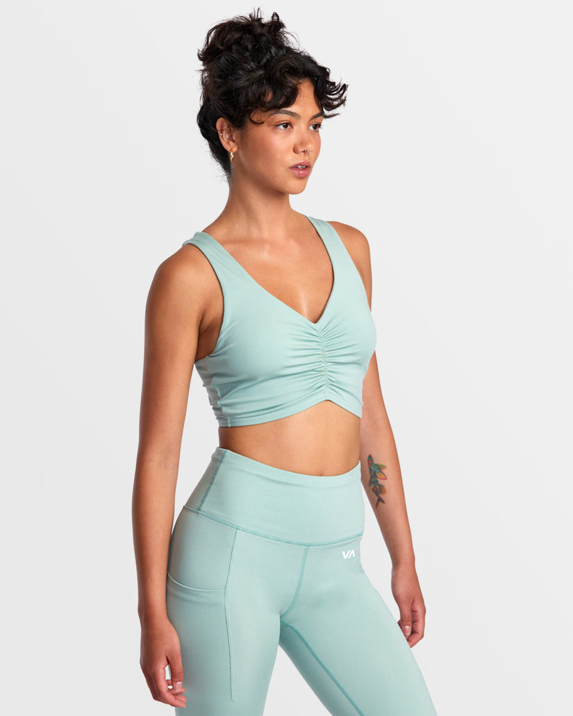 RVCA GATHERED FRONT MID SUPPORT BRA GHZ M/10