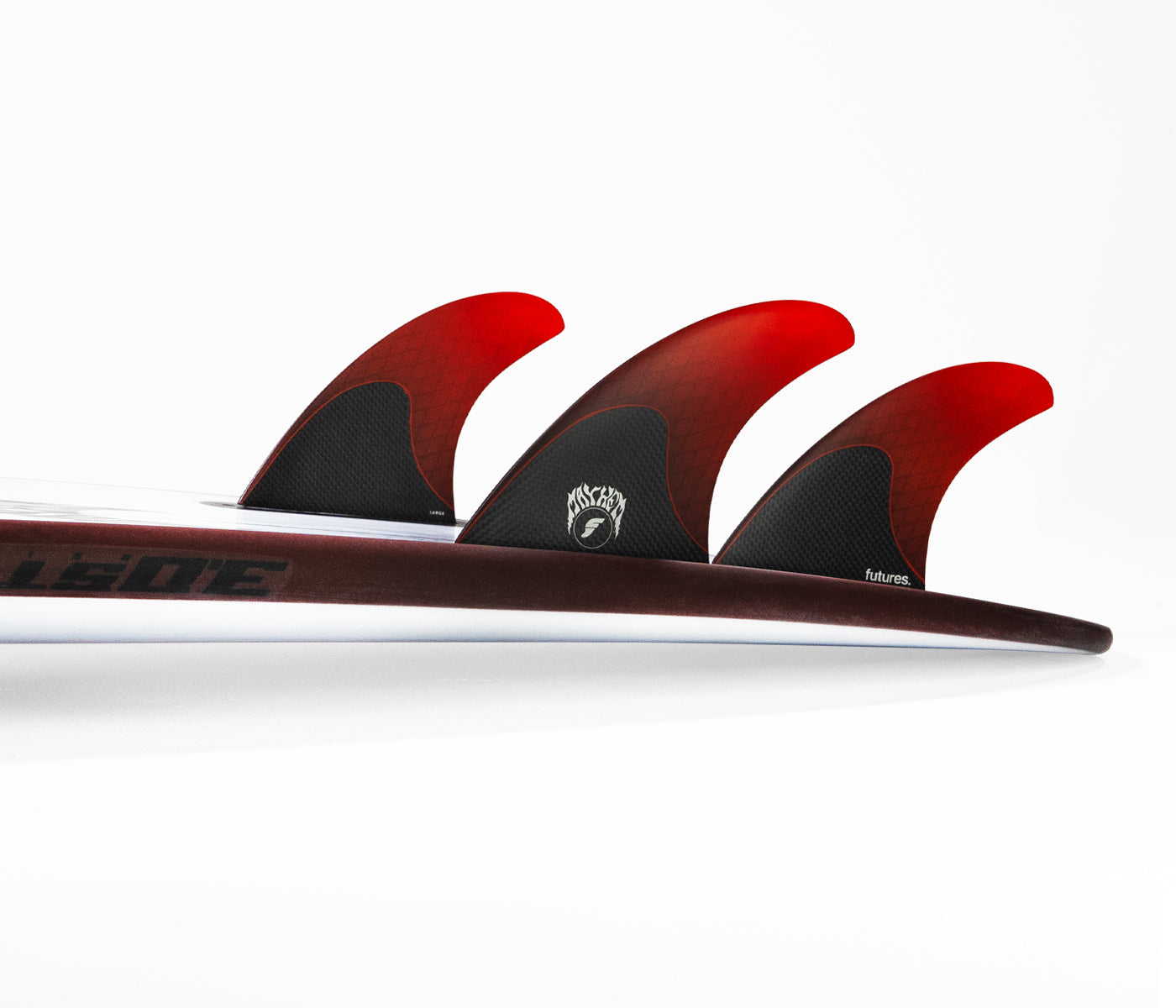 Futures Fins Mayhem 3.0 Honeycomb-Carbon Thruster Fin Set Red L