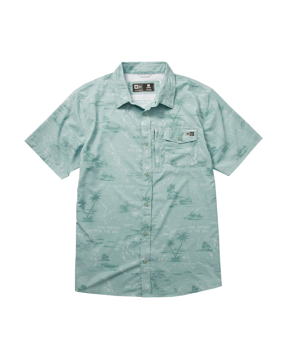 Salty Crew Seafarer SS Tech Woven Mackerel XXL