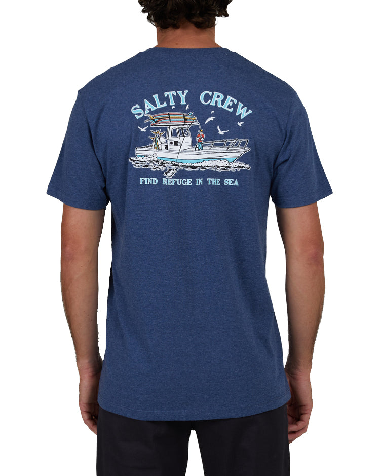 Salty Crew Fish On Classic SS Tee Navy L
