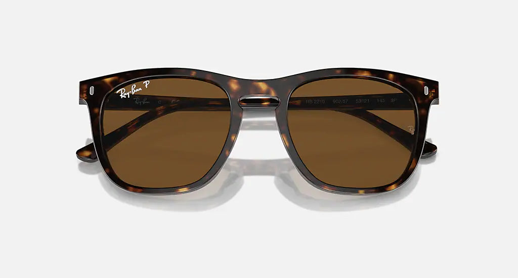 Ray-Ban 0RB2210 Polarized Sunglasses Havana Brown