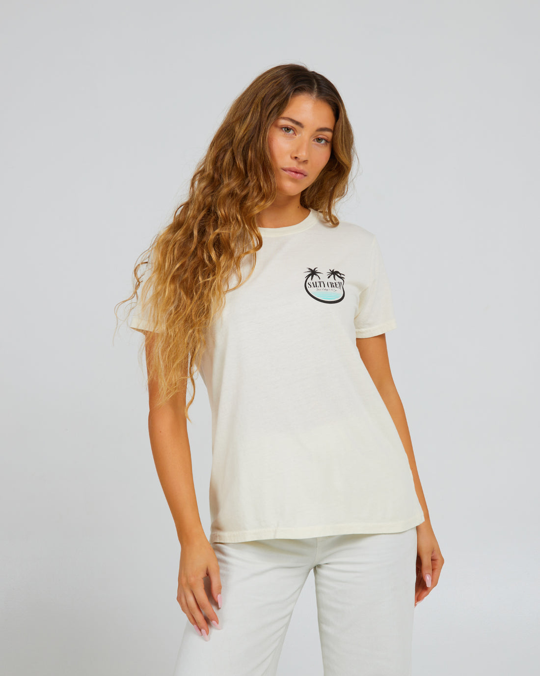 Satly Crew Shades Boyfriend SS Tee Off White XS