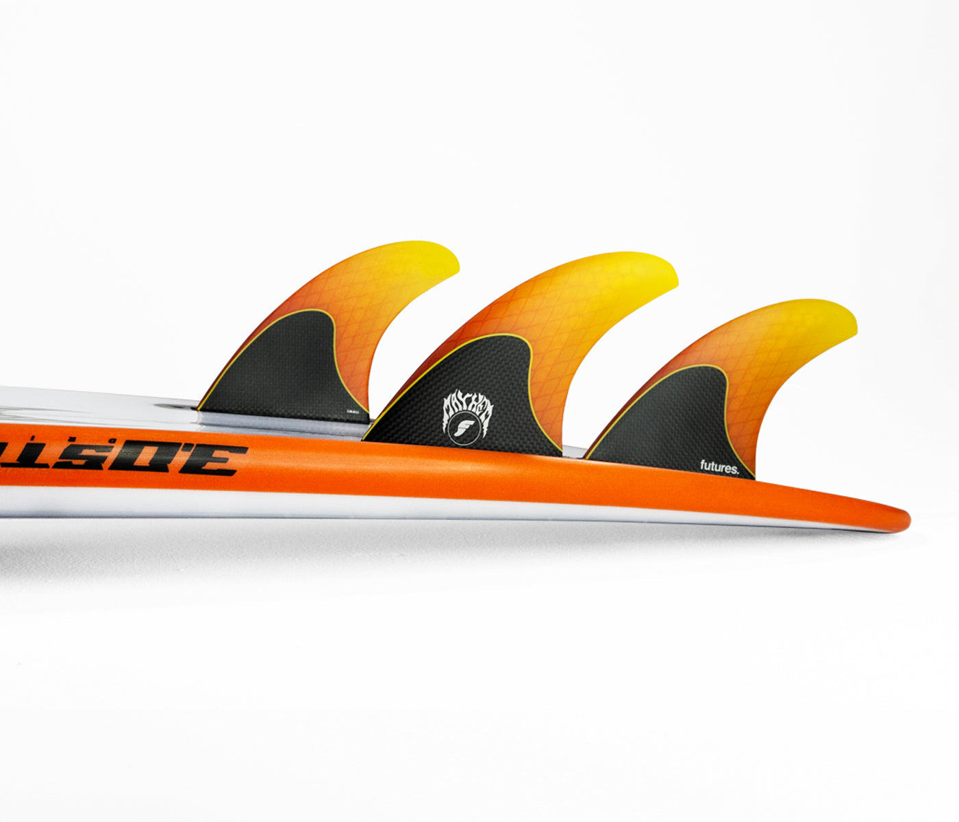Futures Fins Mayhem 3.0 Honeycomb-Carbon Thruster Fin Set Orange S