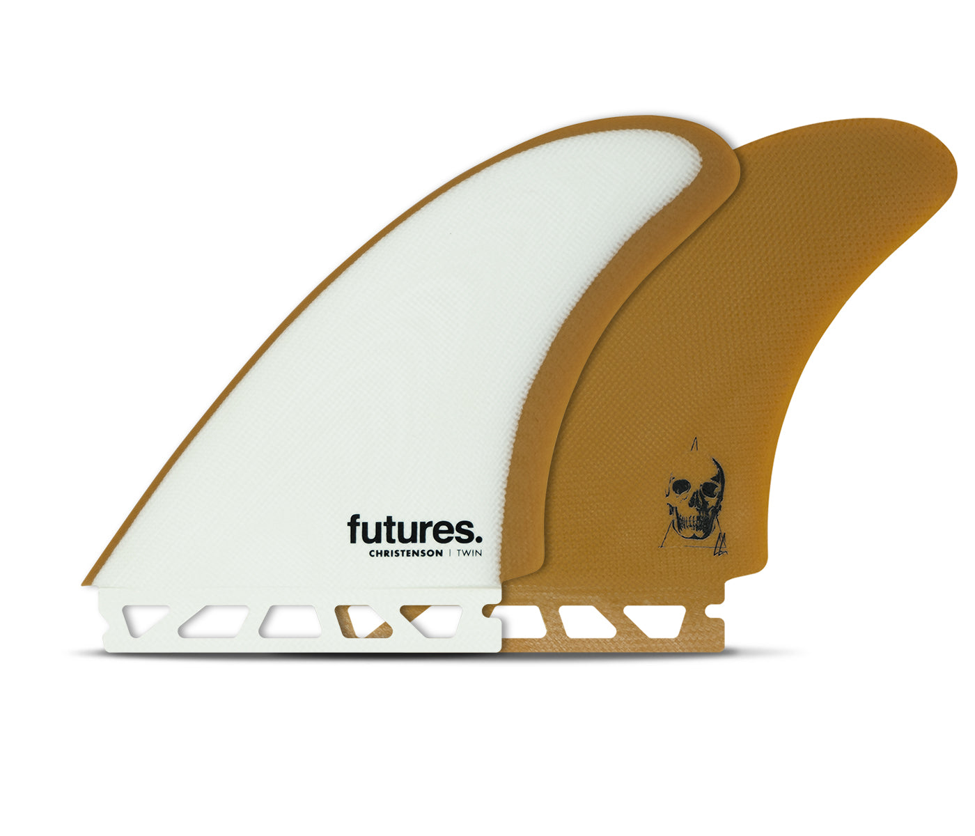 Futures Fins Christenson Fiberglass Twin Fin Set White-Brown