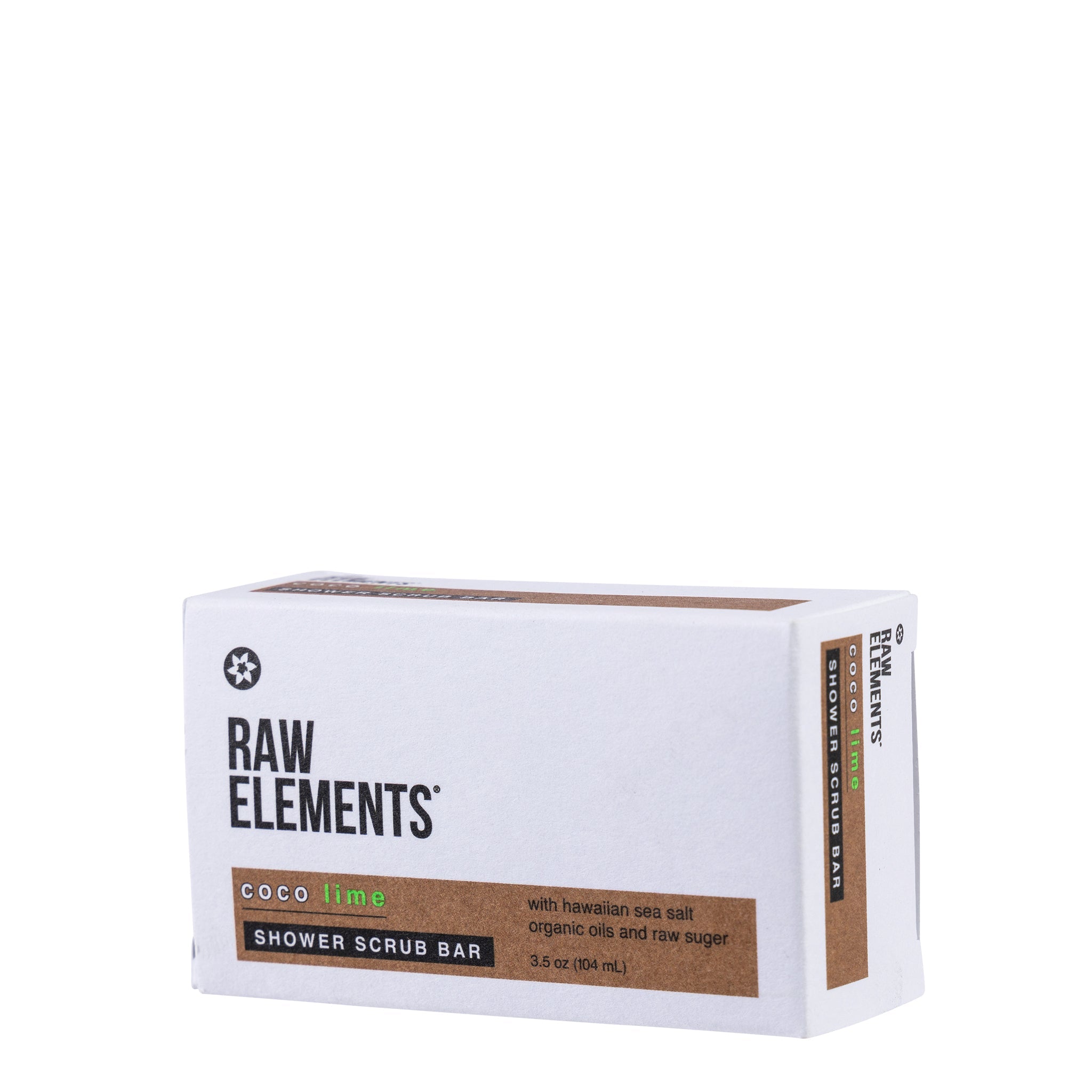 Raw Elements Shower Scrub Bar Coco Lime 3.5oz