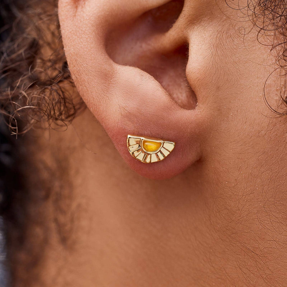 Pura Vida Pacifica Stud Earrings Gold OS