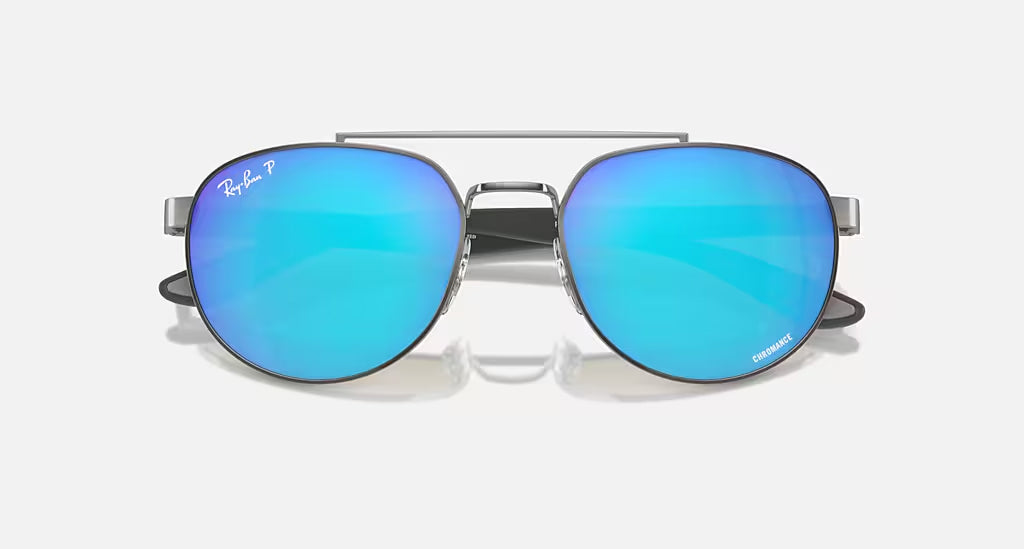 Ray-Ban 0RB3736CH Polarized Sunglasses Gunmetal GreenMirrorBlue