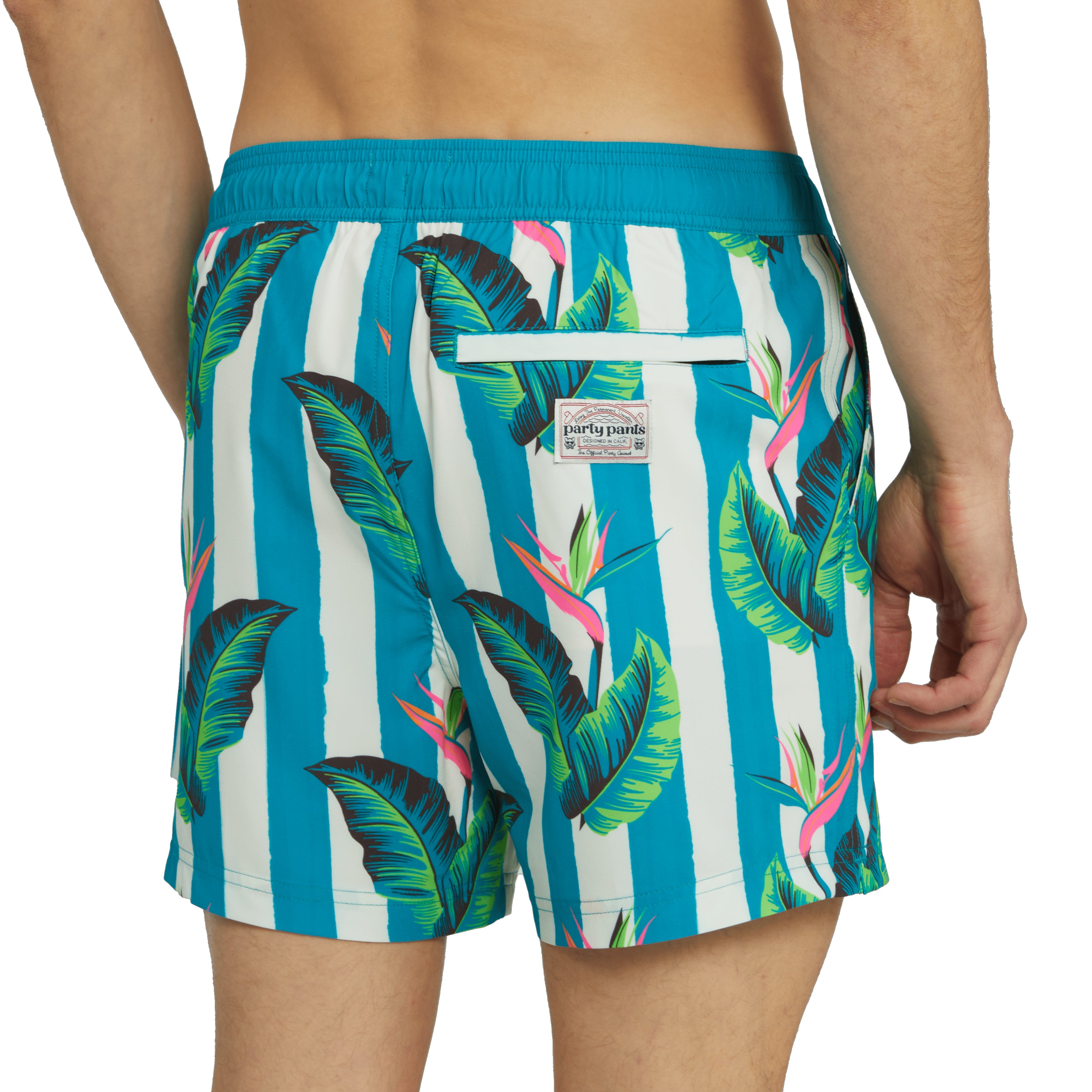 Party Pants Gulf Stripe Sport Short Turquoise L