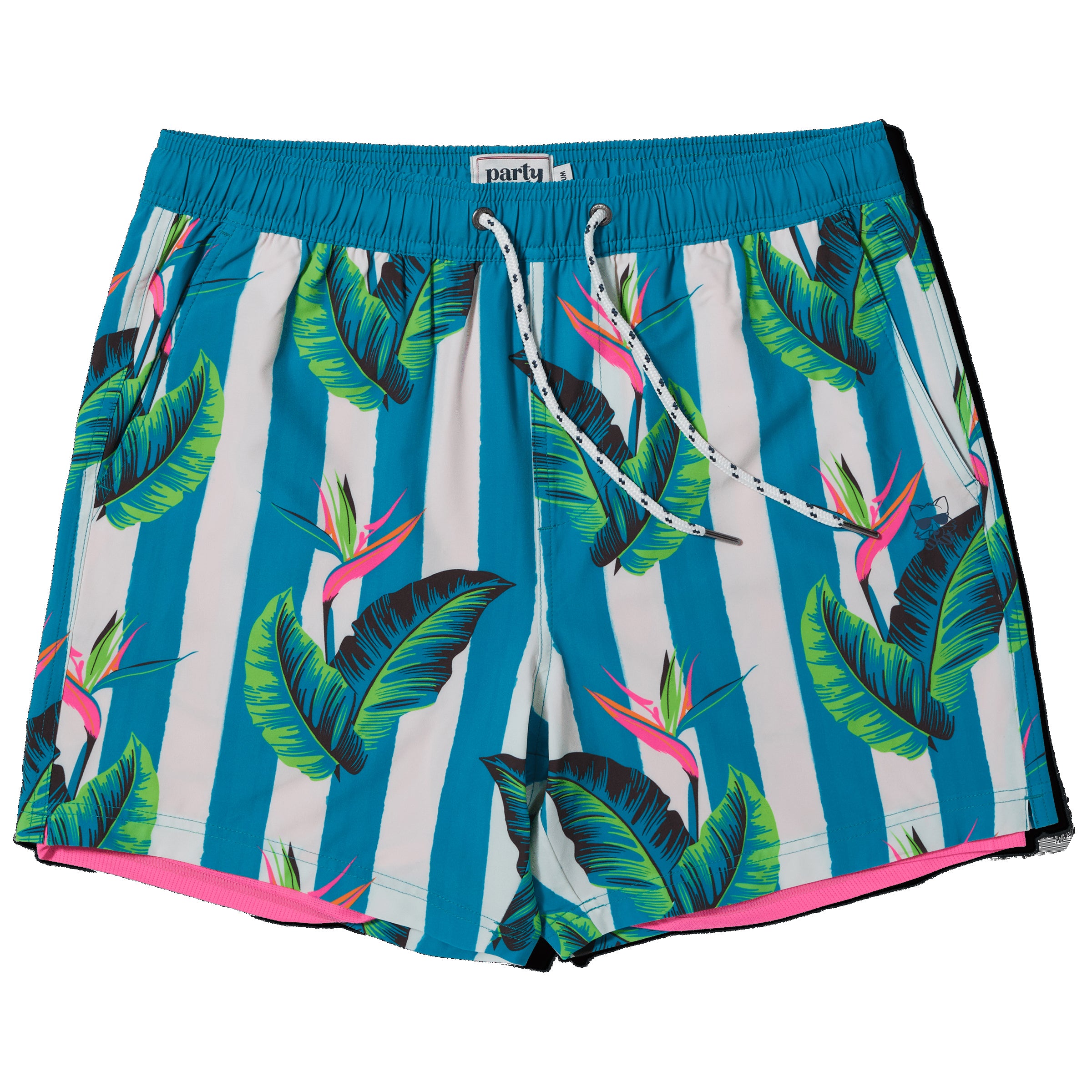 Party Pants Gulf Stripe Sport Short Turquoise XL