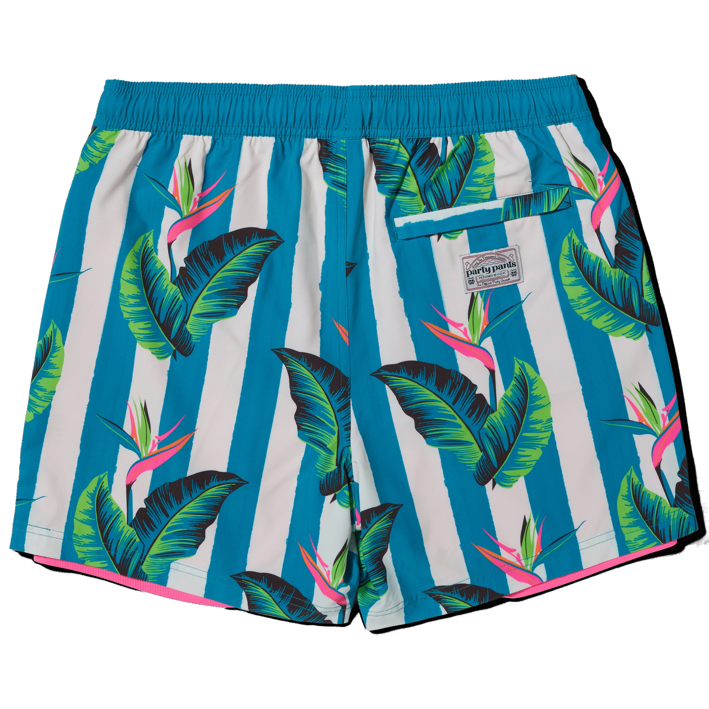 Party Pants Gulf Stripe Sport Short Turquoise XL