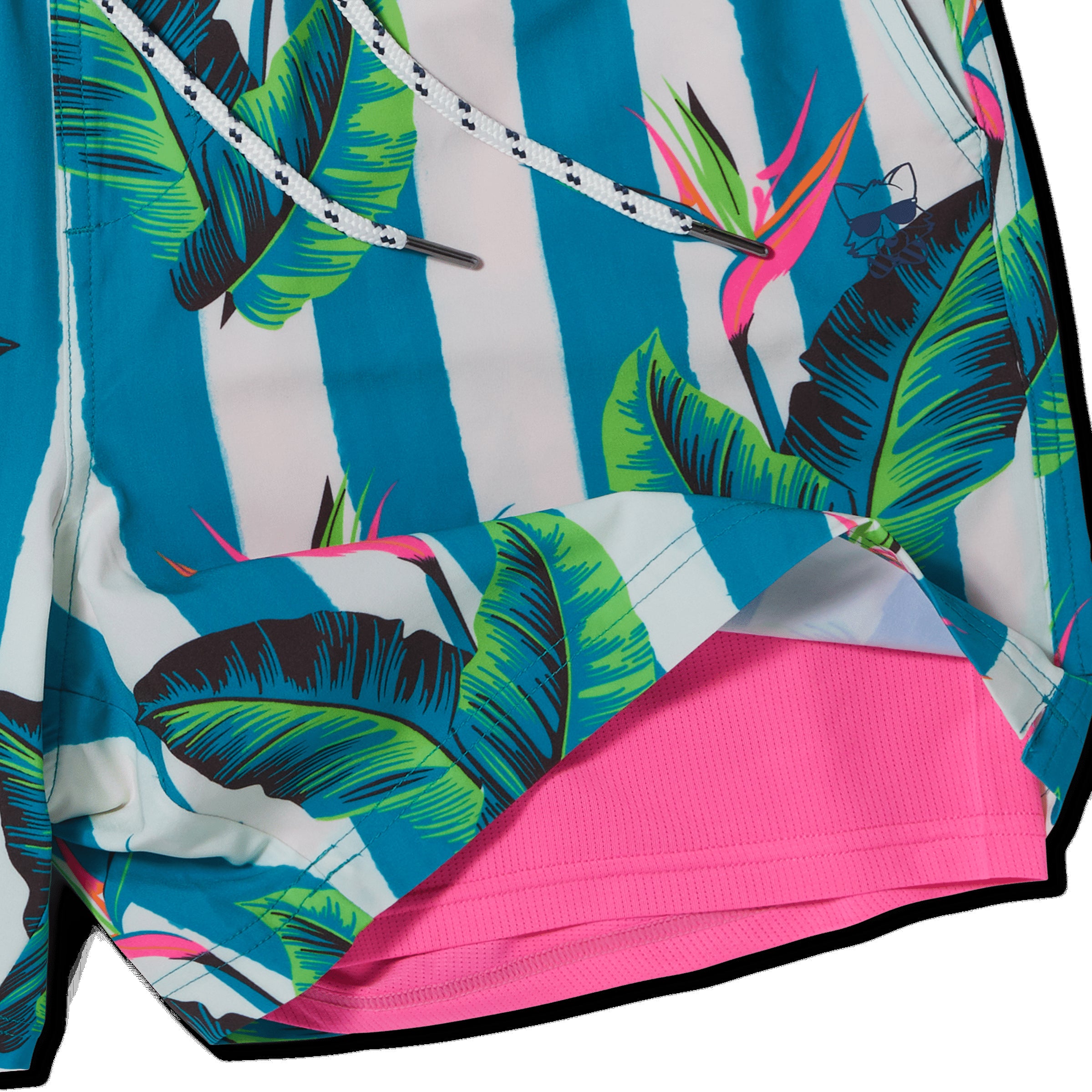 Party Pants Gulf Stripe Sport Short Turquoise L