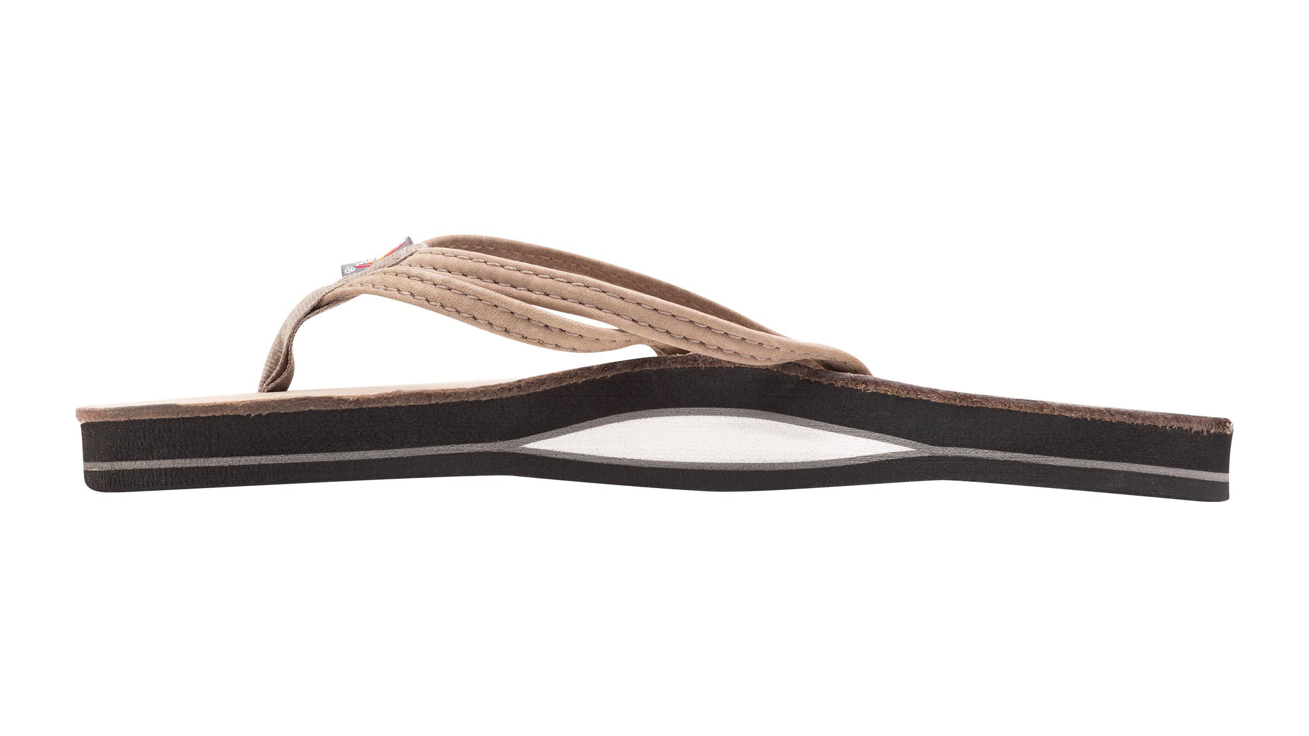 Rainbow The Sandpiper Luxury Leather Single Layer Womens Sandal Stone Grey 10