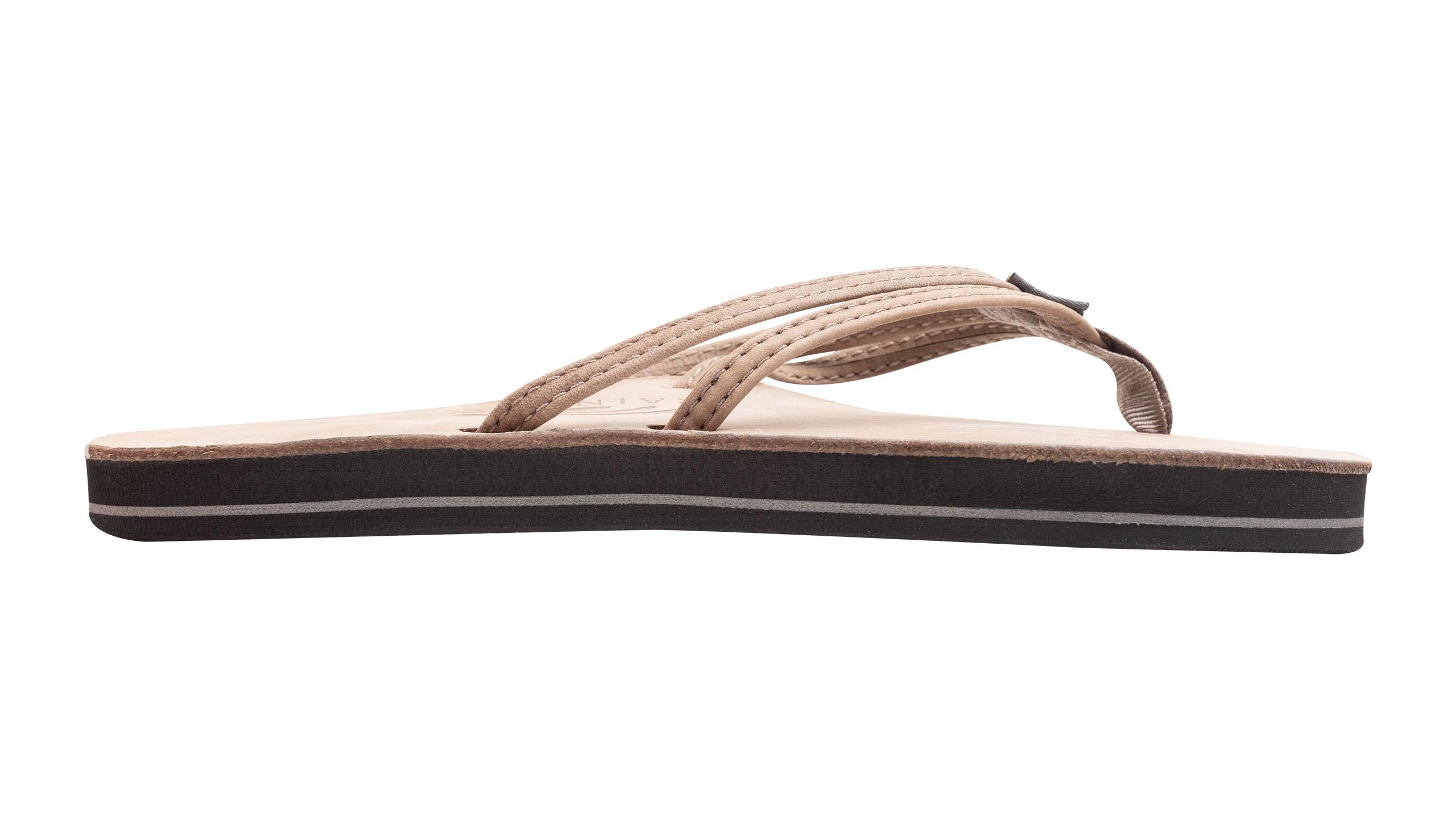 Rainbow The Sandpiper Luxury Leather Single Layer Womens Sandal Stone Grey 10