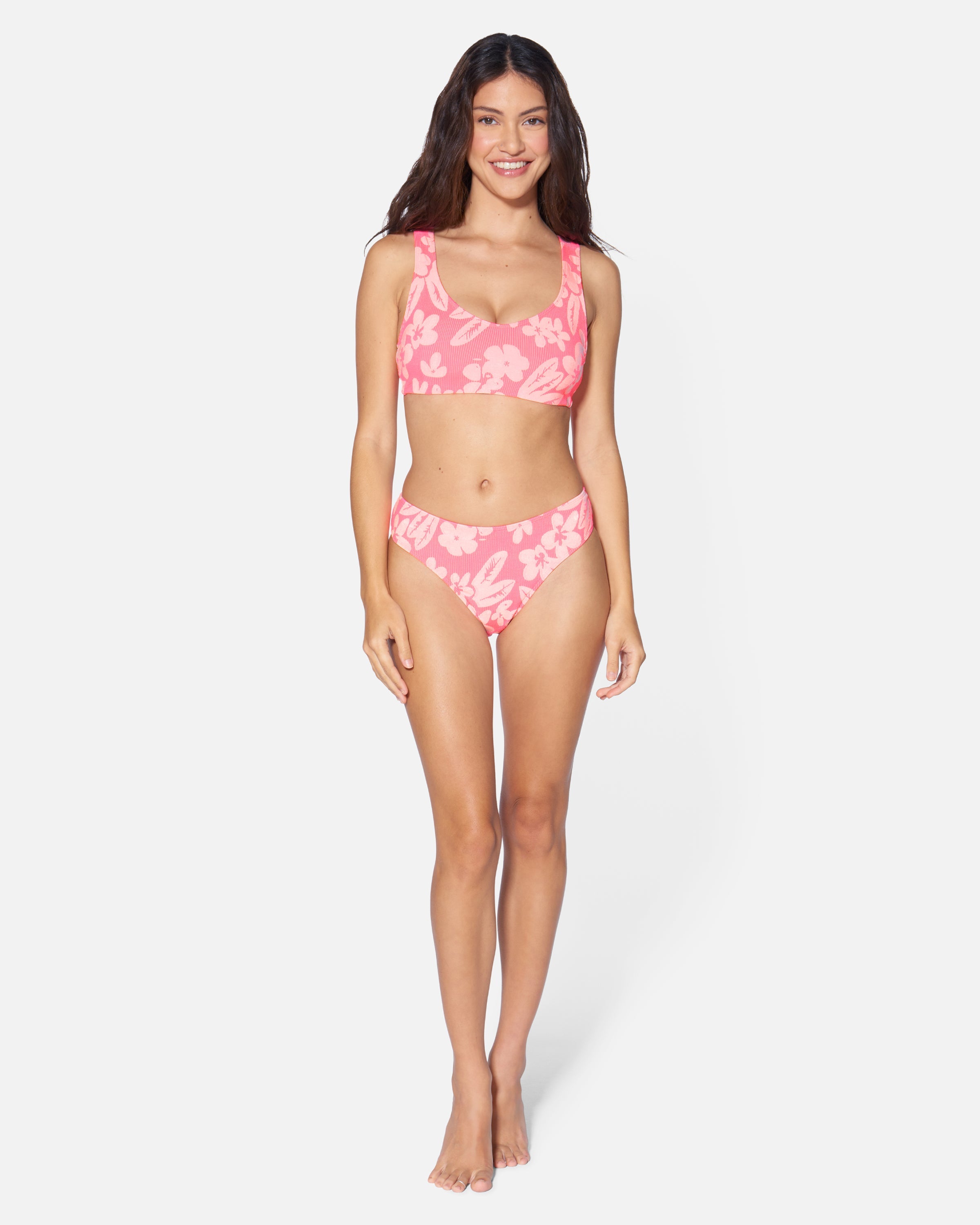 Hurley Flower Scrunch Cheeky Bikini Bottom COR M