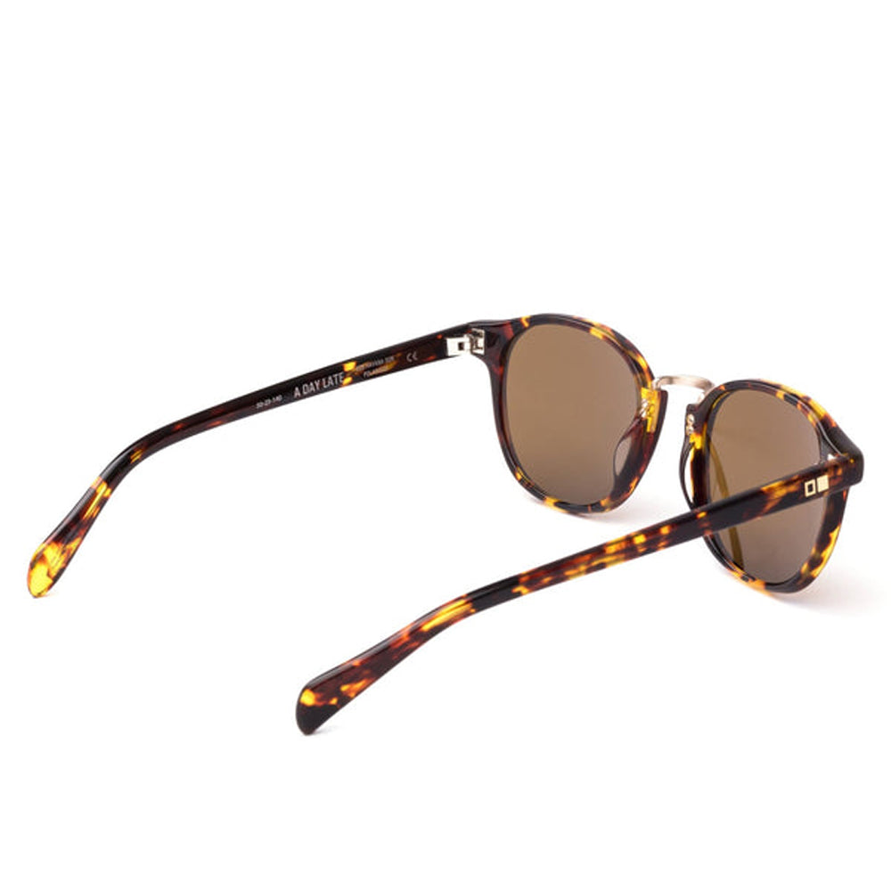 Otis A Day Late Polarized Sunglasses EcoHavanaSun Brown Round