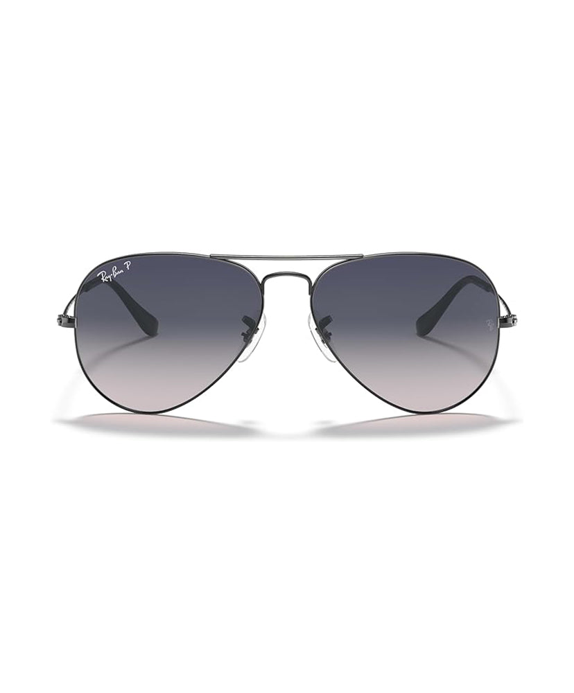 Ray Ban Aviator Large Metal Sunglasses Gunmetal BlueGradientGrey Aviator
