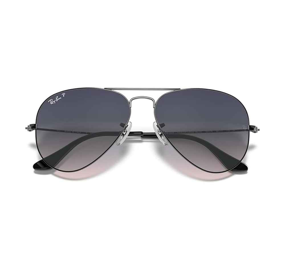 Ray Ban Aviator Large Metal Sunglasses Gunmetal BlueGradientGrey Aviator