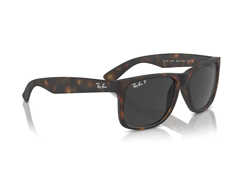 Ray Ban Justin Polarized Sunglasses HavanaRubber DarkGrey Wayfarer