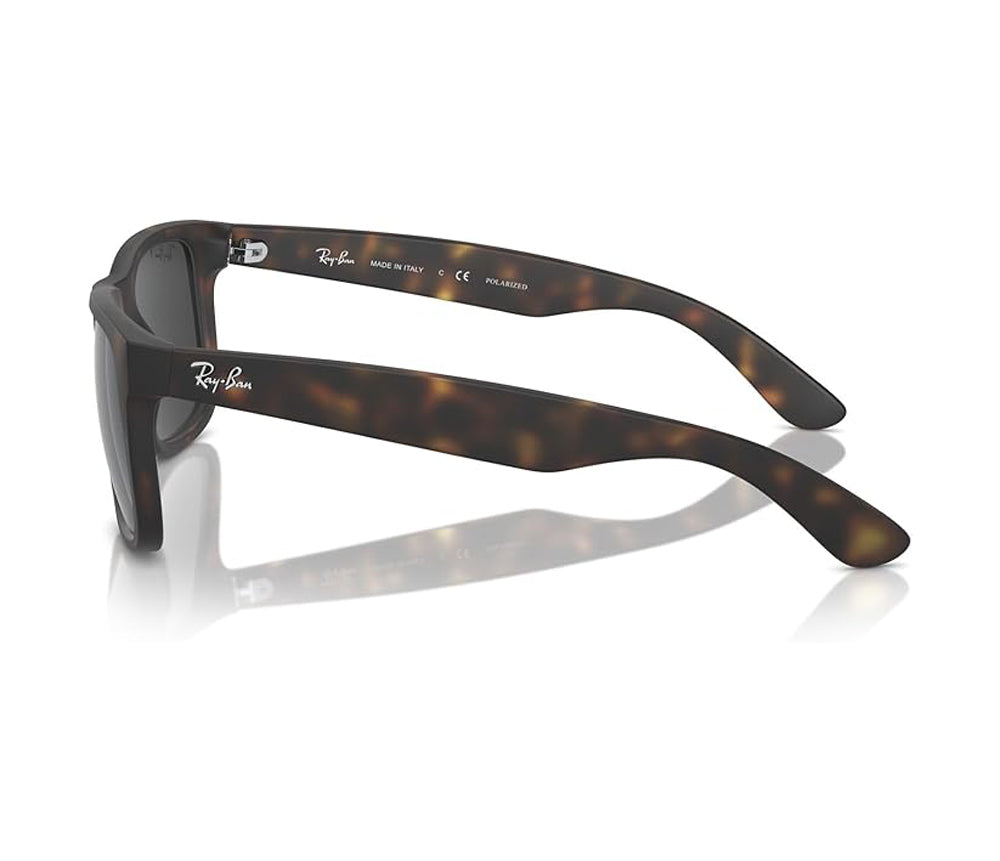 Ray Ban Justin Polarized Sunglasses HavanaRubber DarkGrey Wayfarer